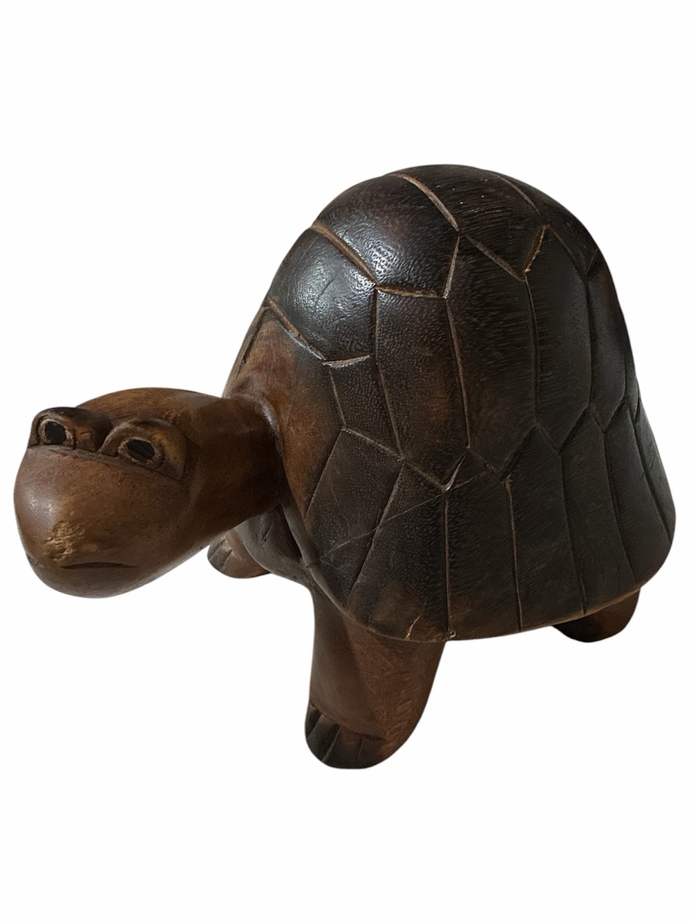 Vintage Carved Wooden Turtle Figurine